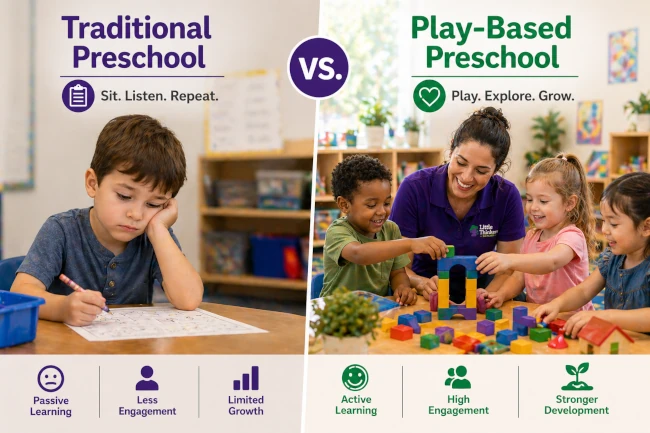 traditional vs play-based preschool